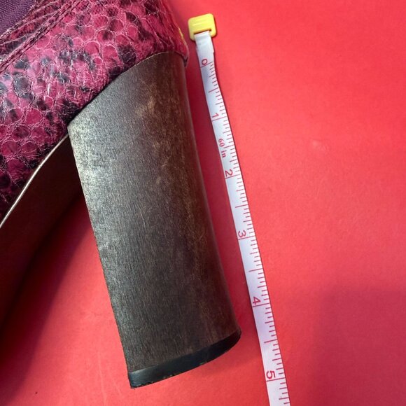 Juicy Couture Burgundy Snakeskin Leather Boots – Size 7.5 – 2010s Statement - Picture 9 of 13